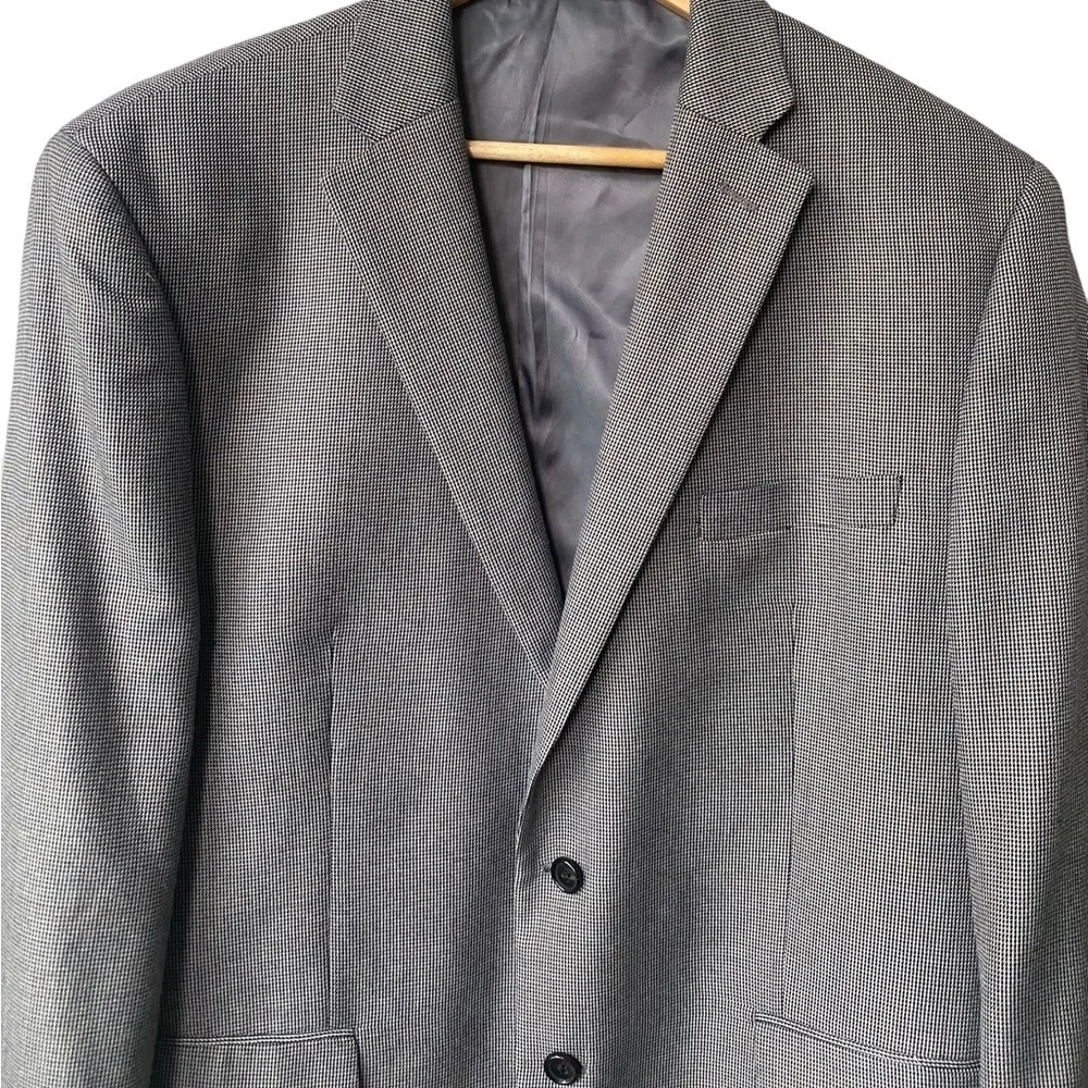 Lauren Ralph‎ Lauren Gray Brown Black Long Sport Coat Blazer Size 46 Regular